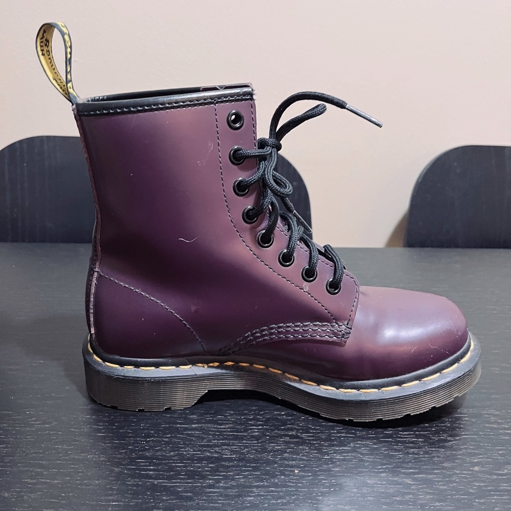 1460 smooth leather purple Dr martens boots
